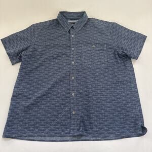 Orvis Active Fit Button Down Shirt Collared Short Sleeve Mens All Over Print XXL